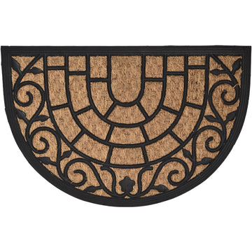 Preș Intrare Exterior Adăpostit Harry Half-Moon 40X60CM Coco/Cauciuc - Natural
