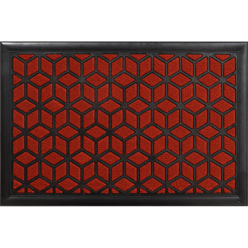 Preș Intrare Exterior Adăpostit Long Island 40X60CM Polipropilenă/Cauciuc - Roșu