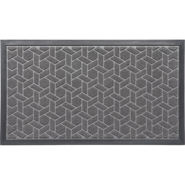 Preș Intrare Exterior Cubique 43X75CM Poliester/Cauciuc - Gri Închis