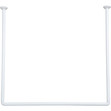 Bară Colțară în Formă de U pentru Perdea de Duș, din Aluminiu, 80x80x80 cm – Alb