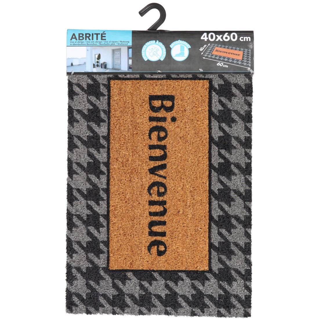 Preș Intrare Exterior Adăpostit Plain 40X60CM Coco/Pvc - Bienvenue