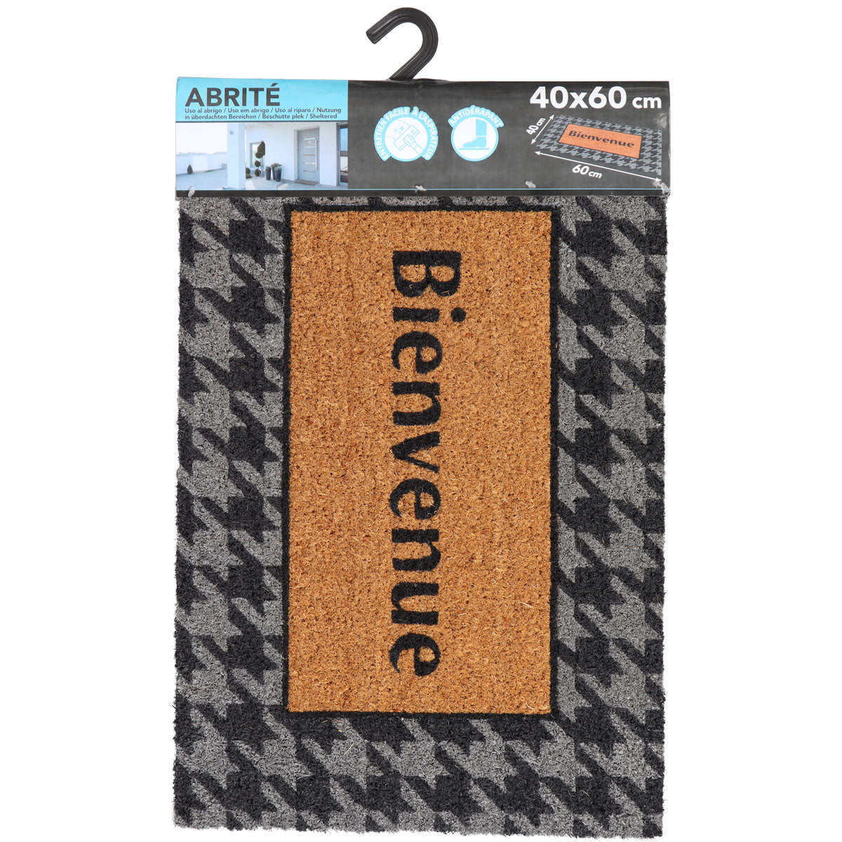 Preș Intrare Exterior Adăpostit Plain 40X60CM Coco/Pvc - Bienvenue