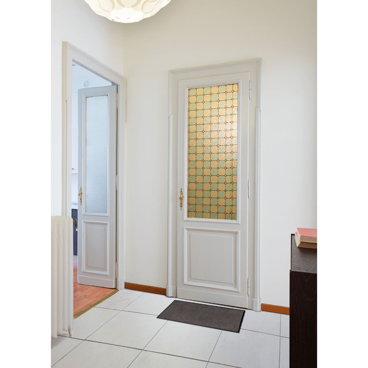 Preș de Intrare Interior Baptiste 60X80CM Poliamidă/Pvc Maro Cenușiu