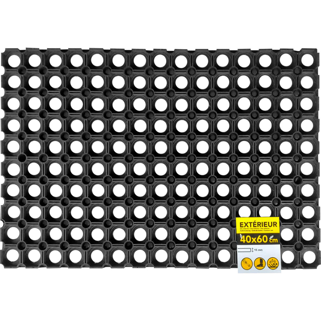 Preș Intrare Exterior Caillebotis 40X60CM Cauciuc - Negru